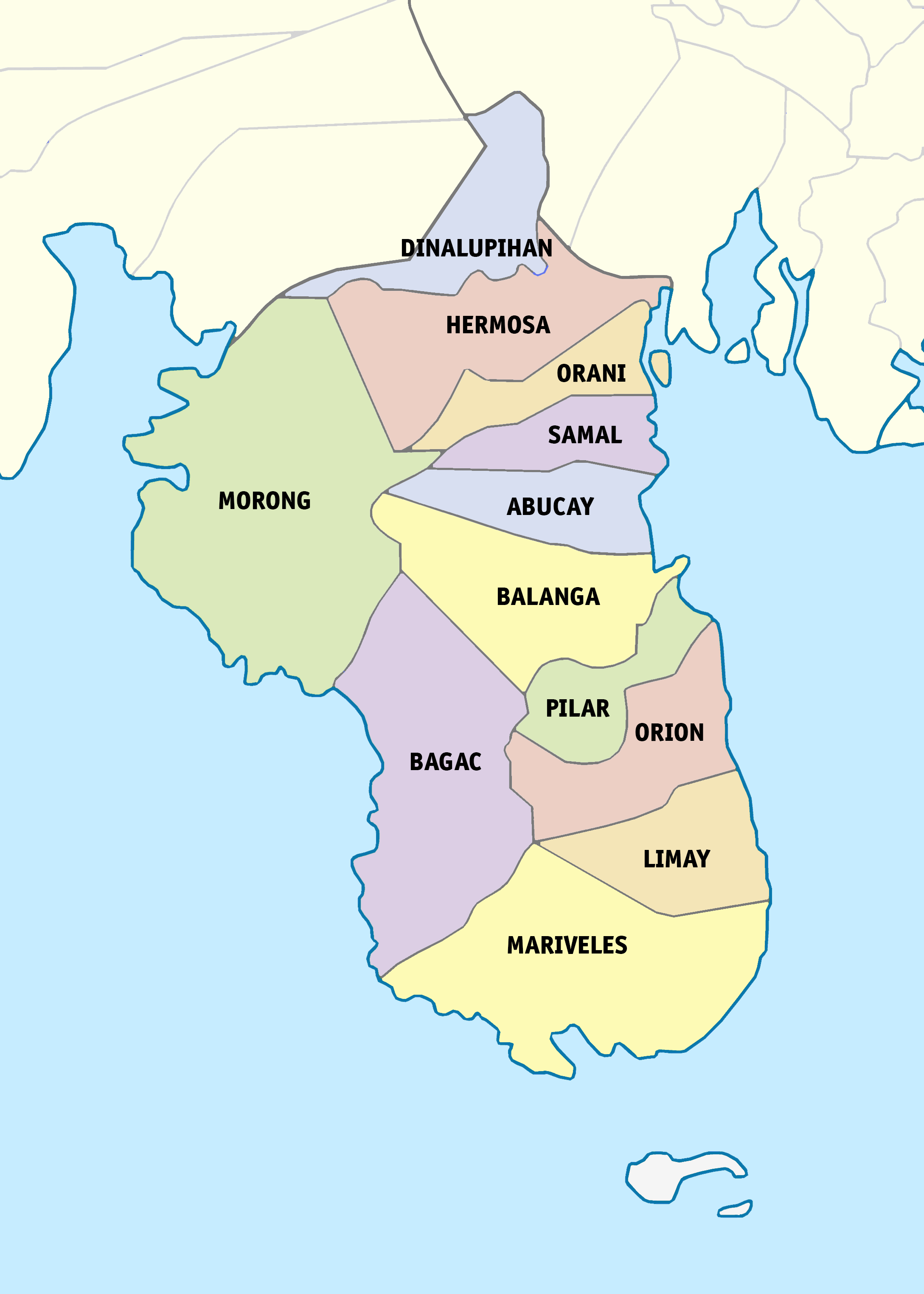 Map of Bataan