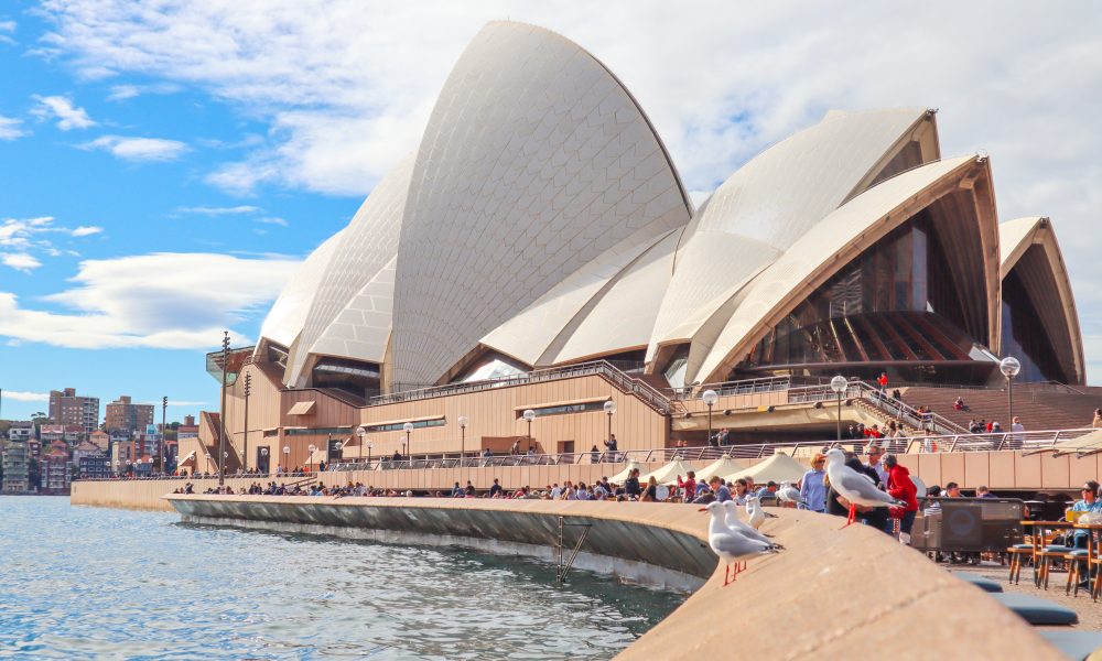 People Gathering Outside Sydney Opera House