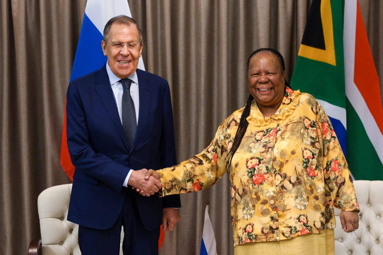 Russian Foreign Minister Sergey Lavrov and South African Minister of International Relations and Cooperation Naledi Pandor