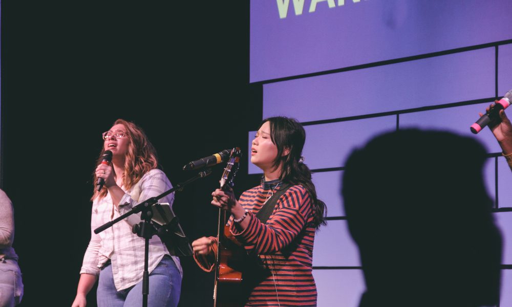 Two women singing