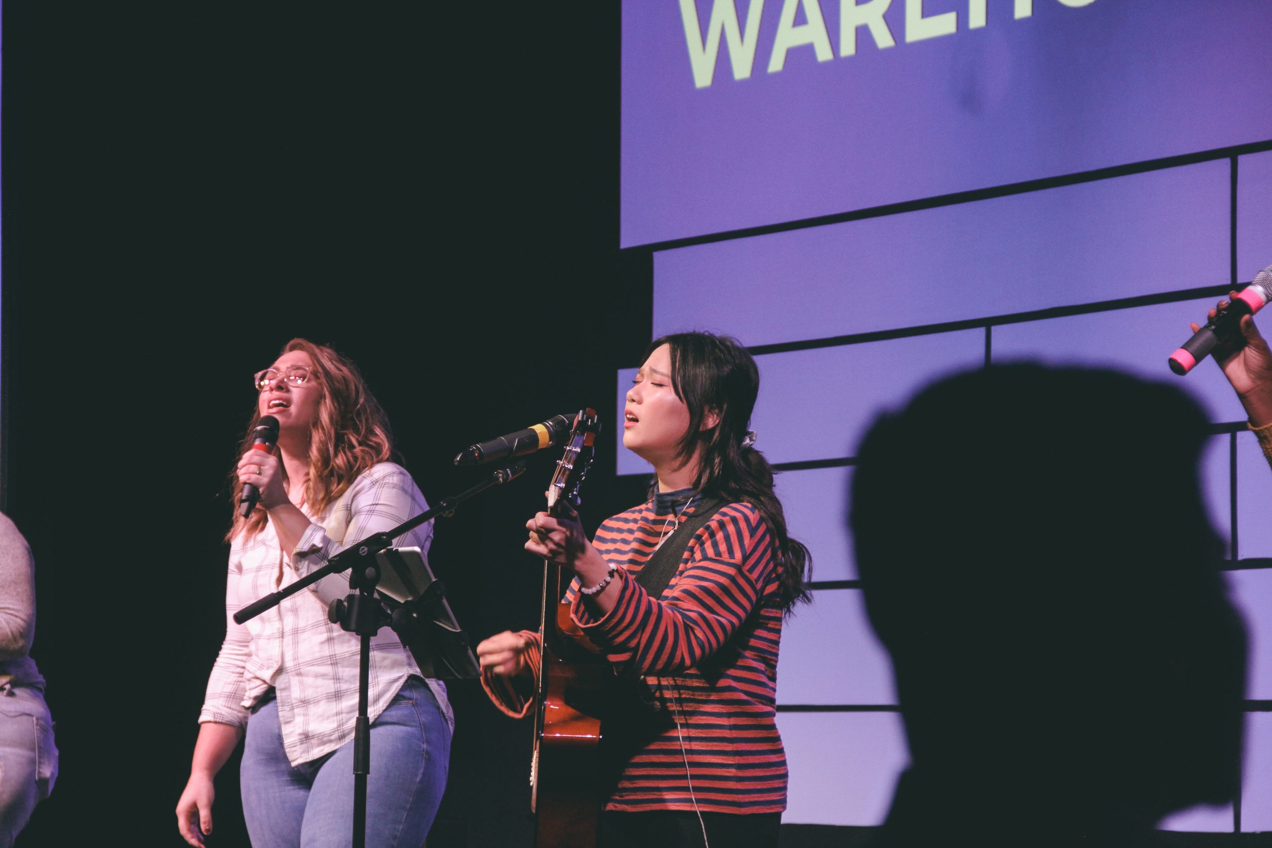 Two women singing