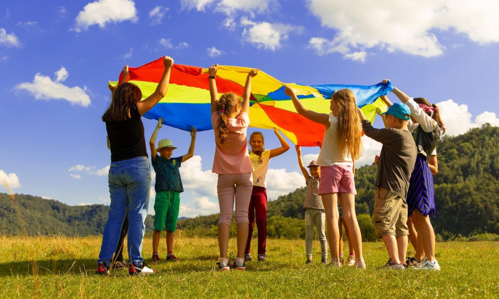 children playing outside