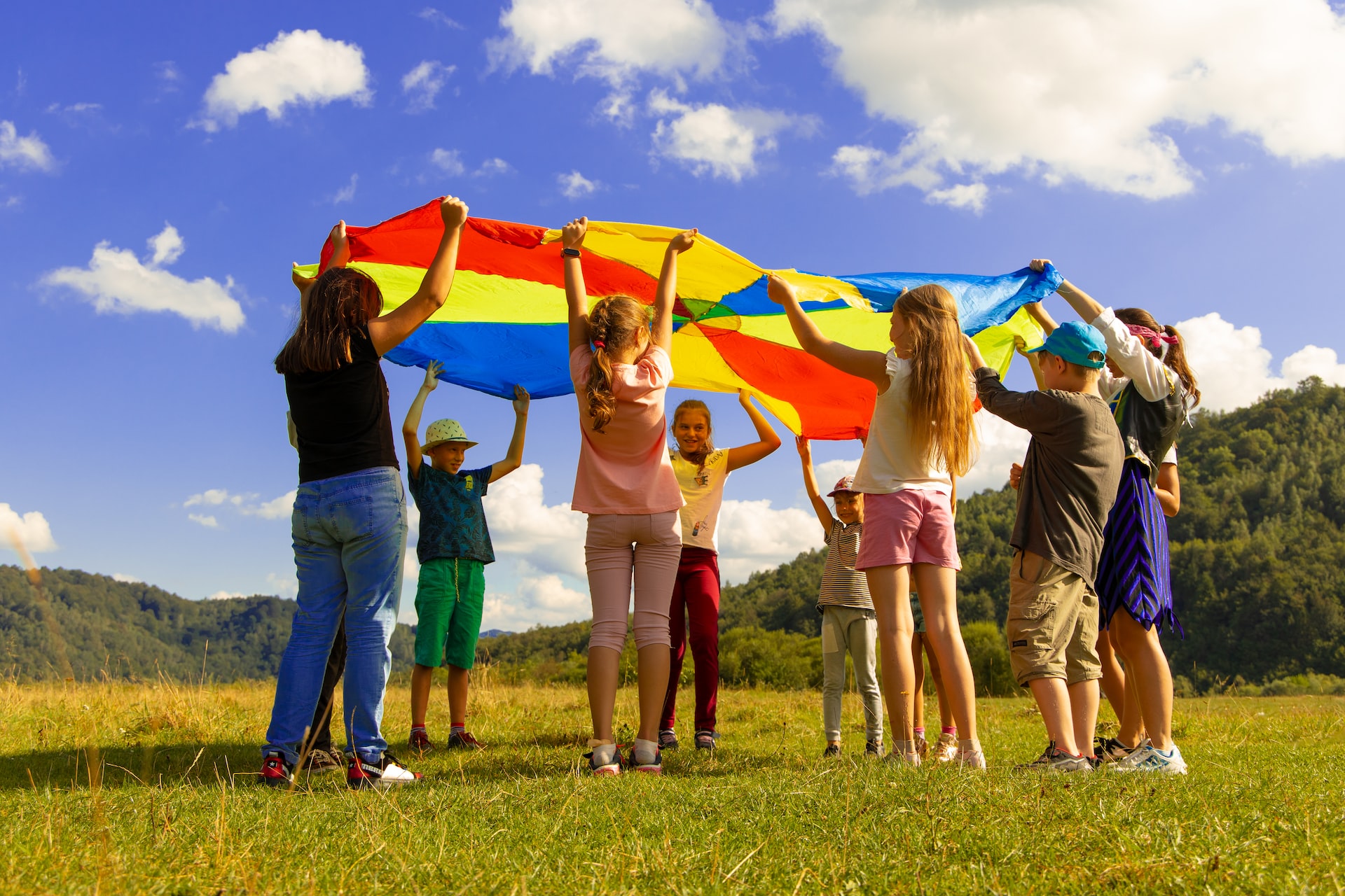 children playing outside