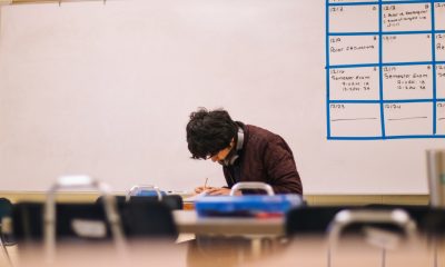 man taking exam