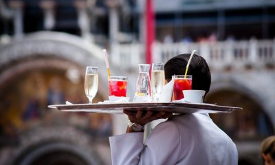 waiter serving beverages