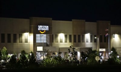 amazon building at night