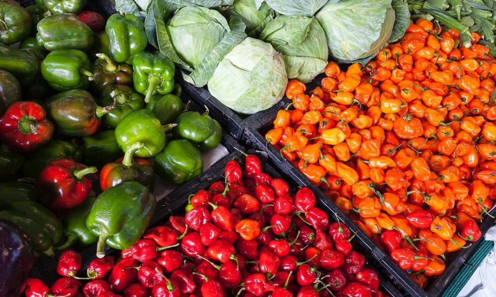 vegetables on store display