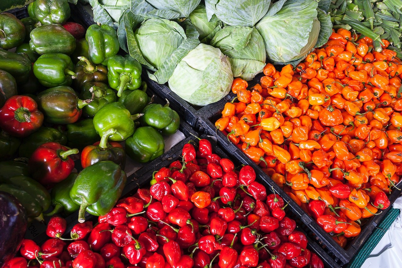 vegetables on store display