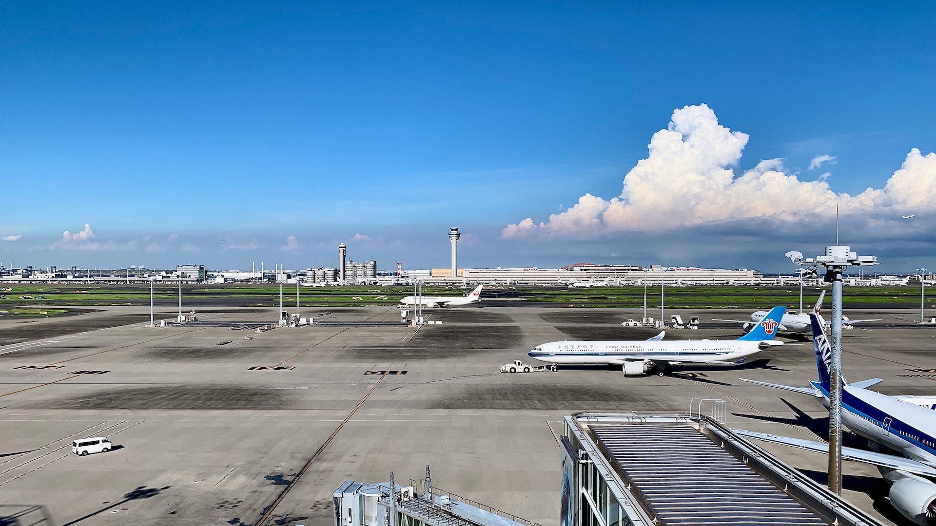 airplane on airport in japan