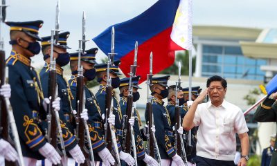 President Ferdinand R. Marcos Jr. receives departure honor at the Villamor Air Base in Pasay City.