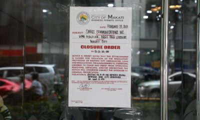 closure notice on door