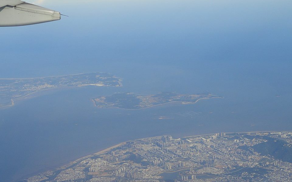 aerial view of Taiwan Strait