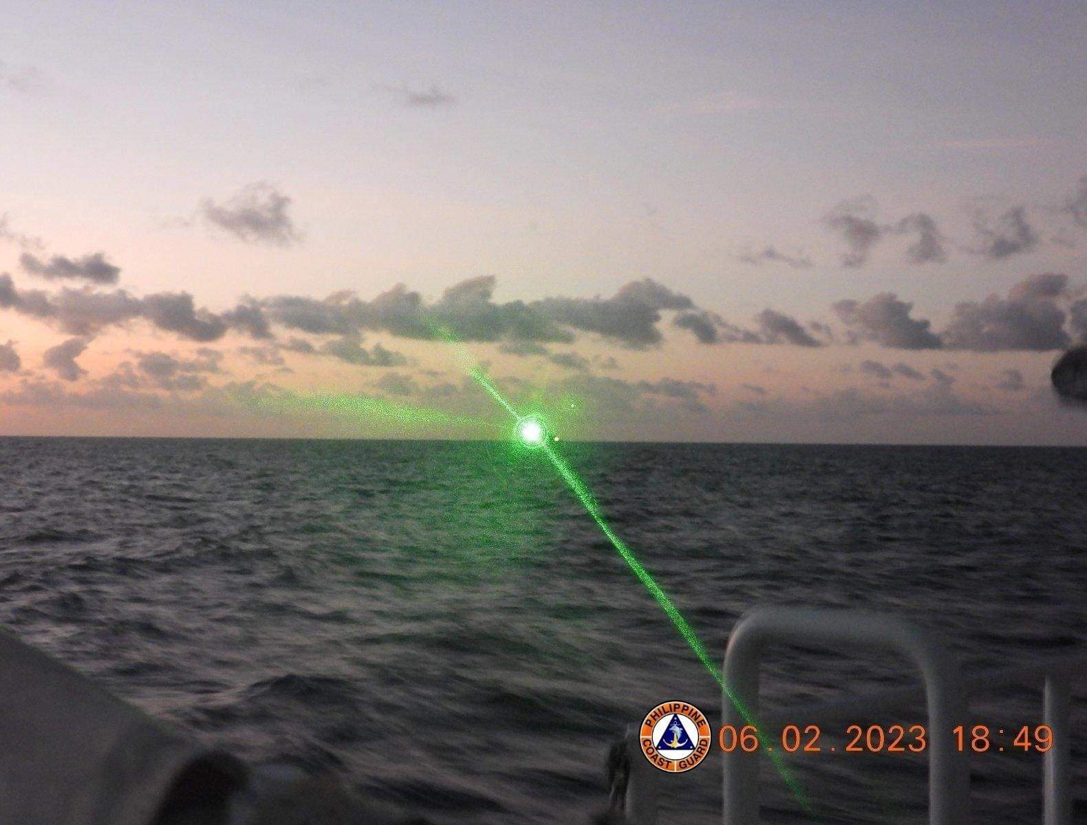 A military-grade laser light directed at a Philippine Coast Guard vessel