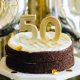 Chocolate Cake on White Cake Stand