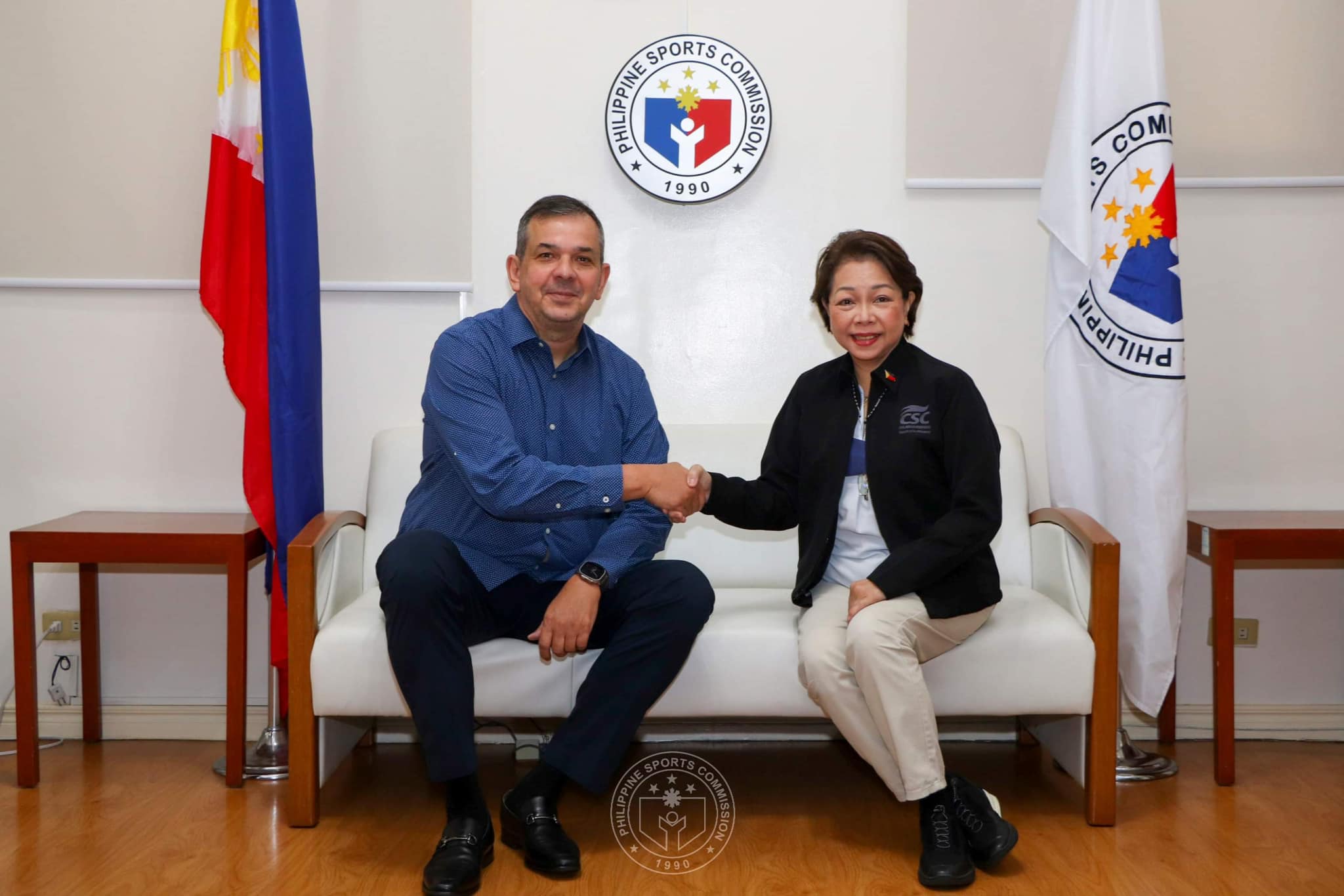 Civil Service Commission (CSC) Commissioner Atty. Aileen Lourdes Lizada and Philippine Sports Commission (PSC) Chairman Richard Bachmann