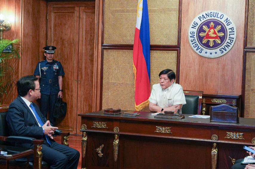President Ferdinand Marcos, Jr. and Chinese Ambassador Huang Xilian