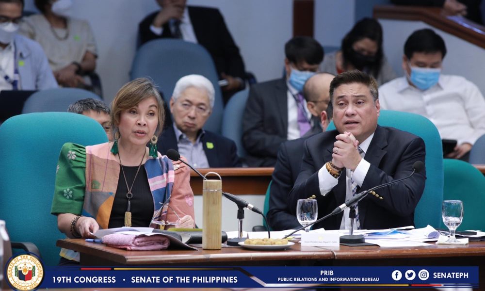 Senate President Juan Miguel Zubiri and Senate President Pro Tempore Loren Legarda
