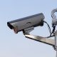 Silver security camera