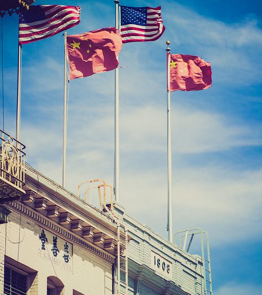 USA and China flags