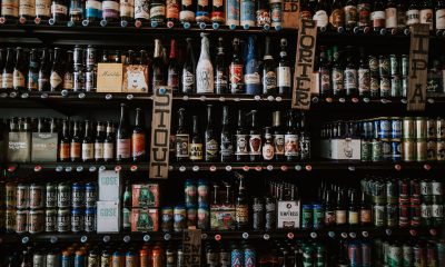 alcohol bottles on shelf