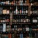 alcohol bottles on shelf
