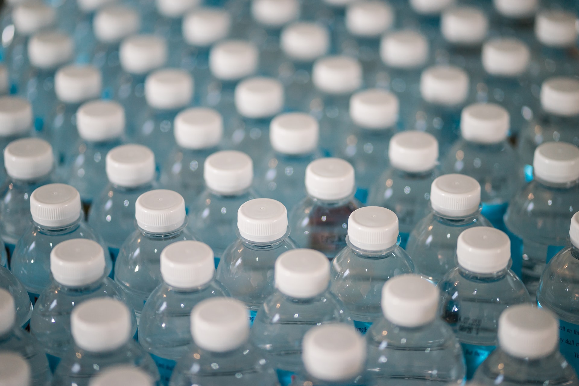 capped plastic bottles
