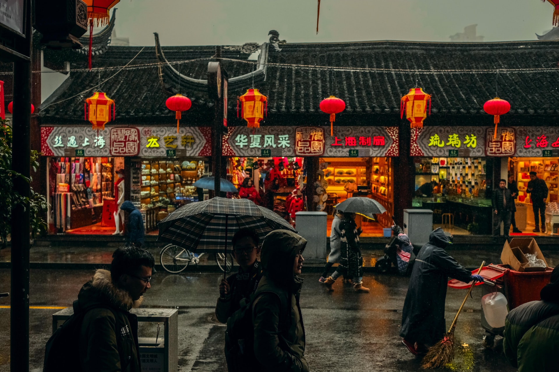 people walking on street of Shanghai