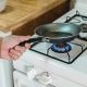 pan with oil on stove top