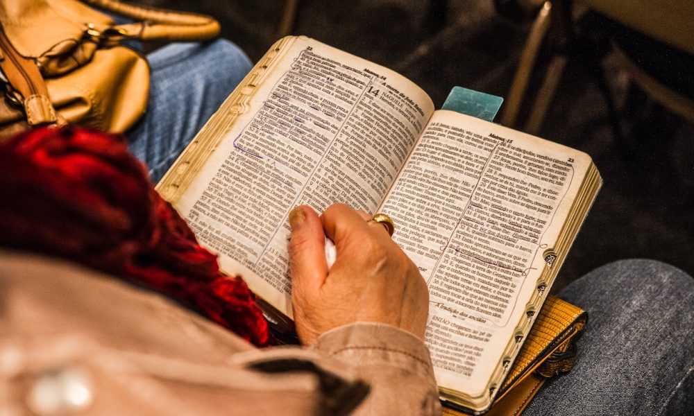 man reading a book