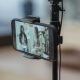 Phone recording video of talking women