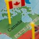Tiny Canada Flag on a Map