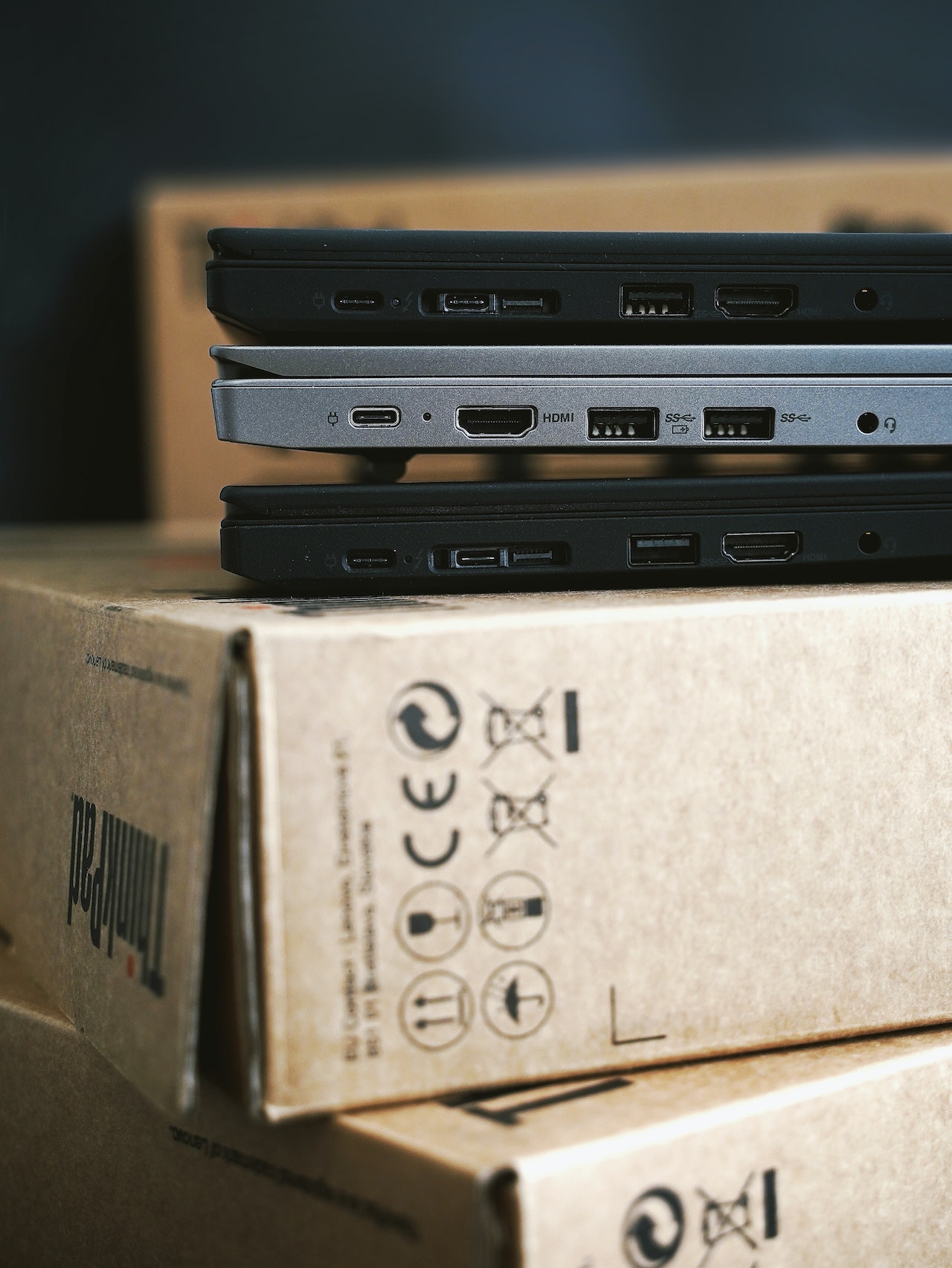 stack of laptop