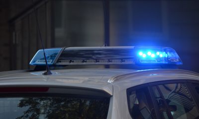 Vehicle Blue Emergency Light Turned on
