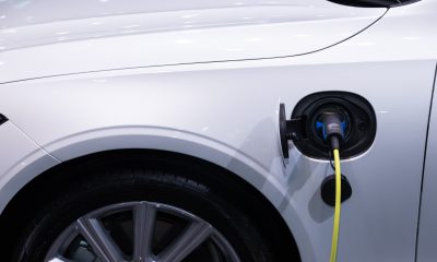 White Car Charging