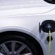 White Car Charging