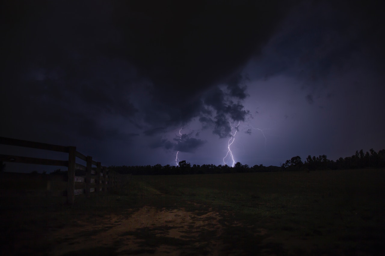 thunderstorm at night