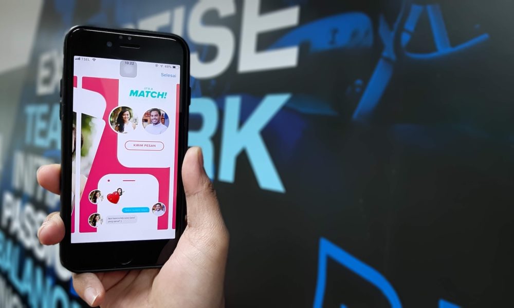 online dating app on phone screen