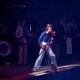 David Bowie performing on stage