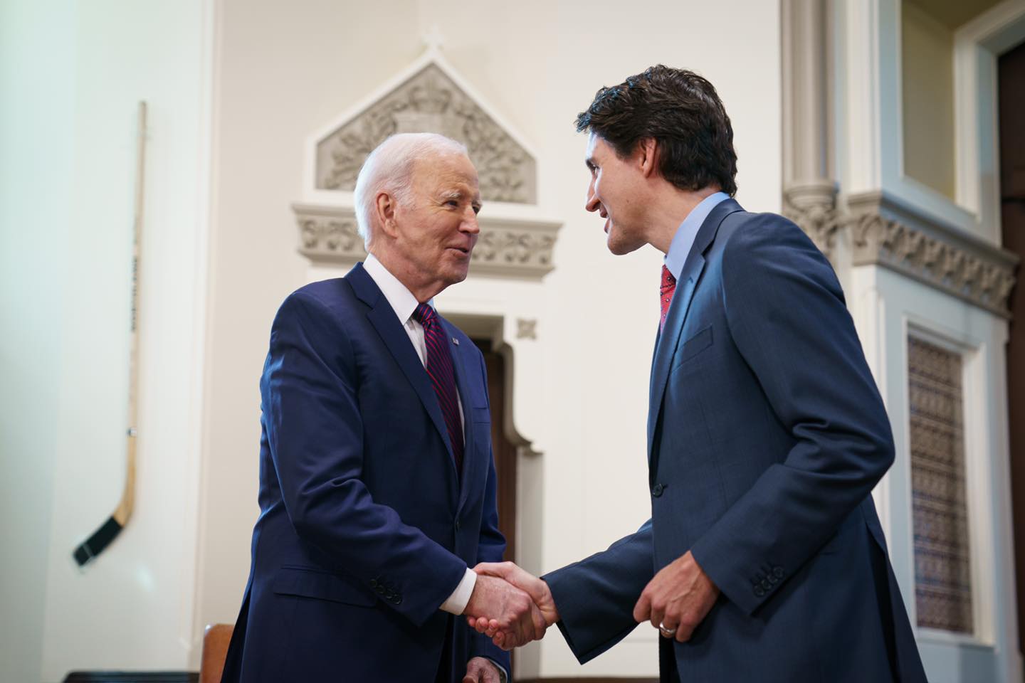 Trudeau and Biden shaking hands