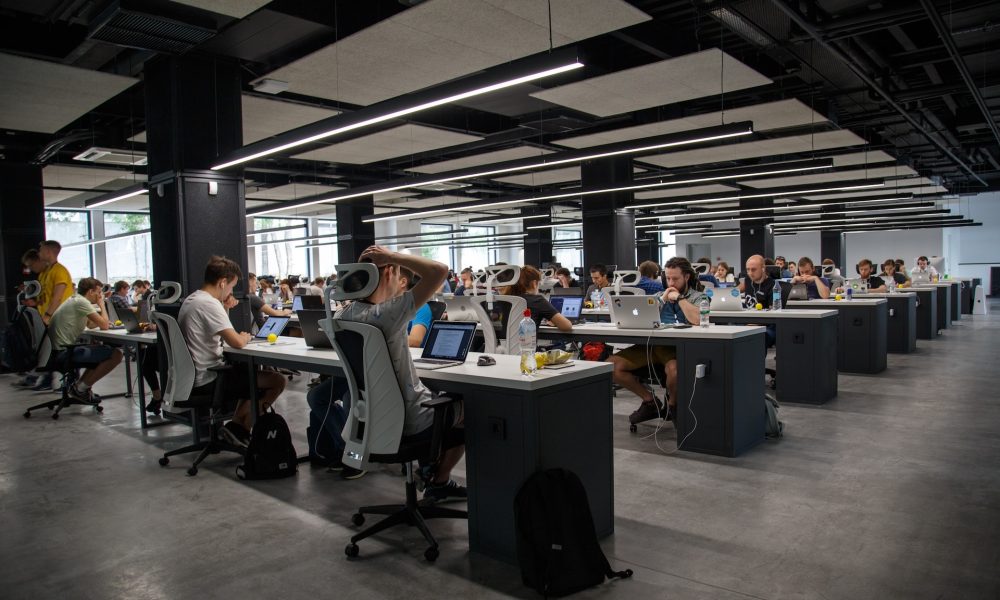 people working in office