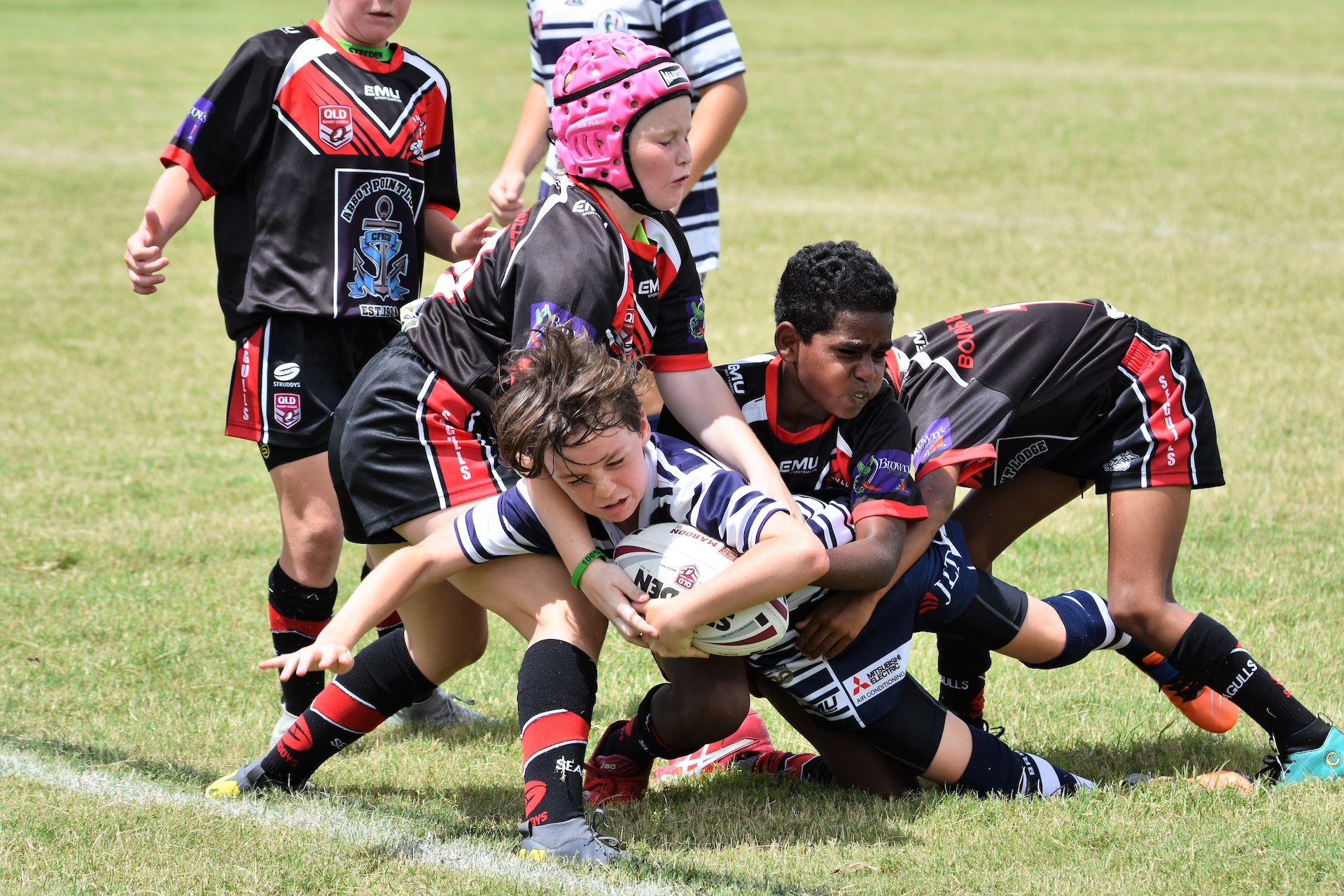 children playing rugby