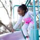 child playing on a playground