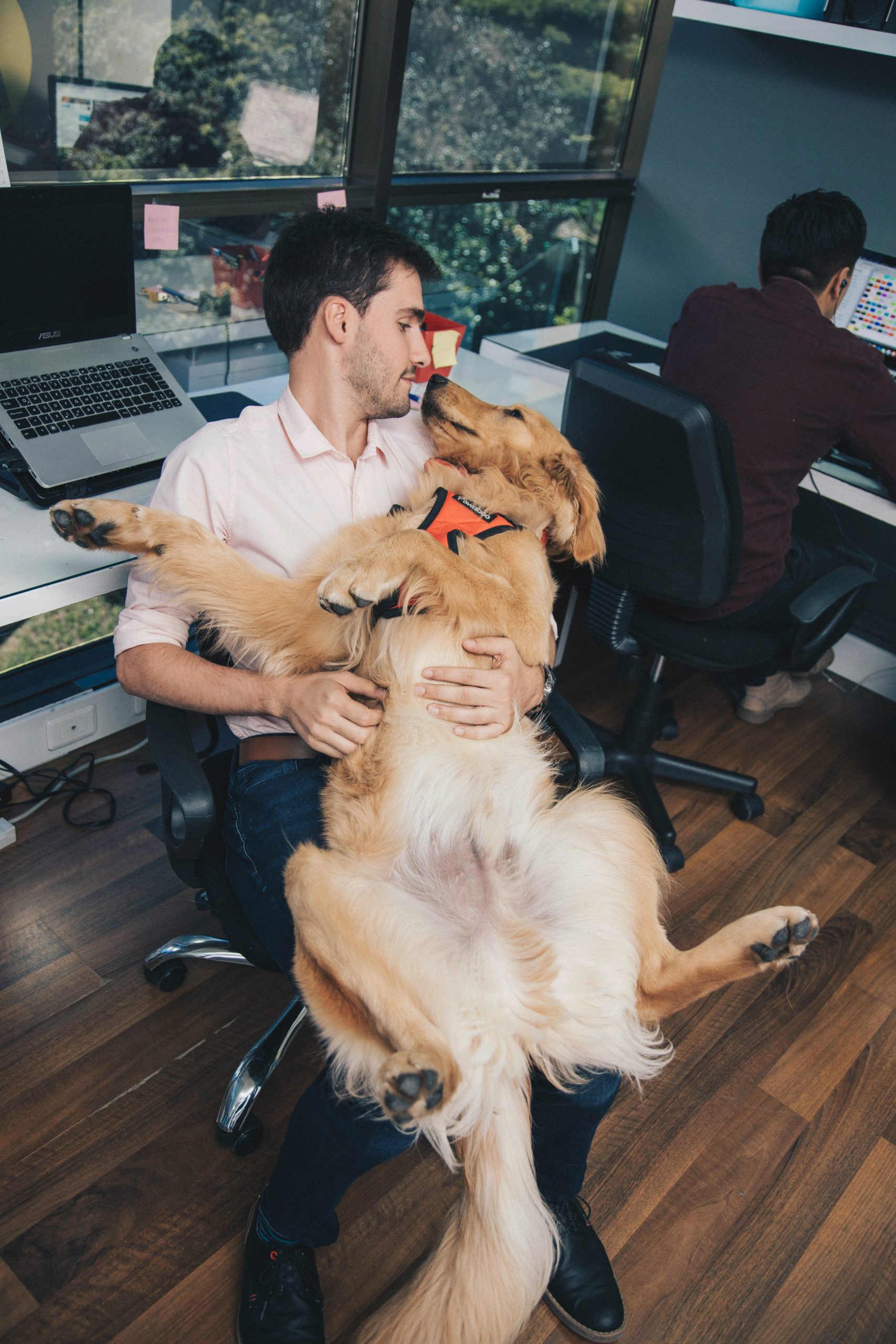 Man with don in office