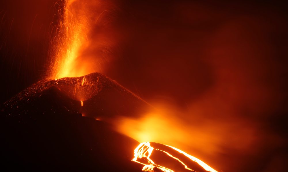 Lava on Volcano after Eruption