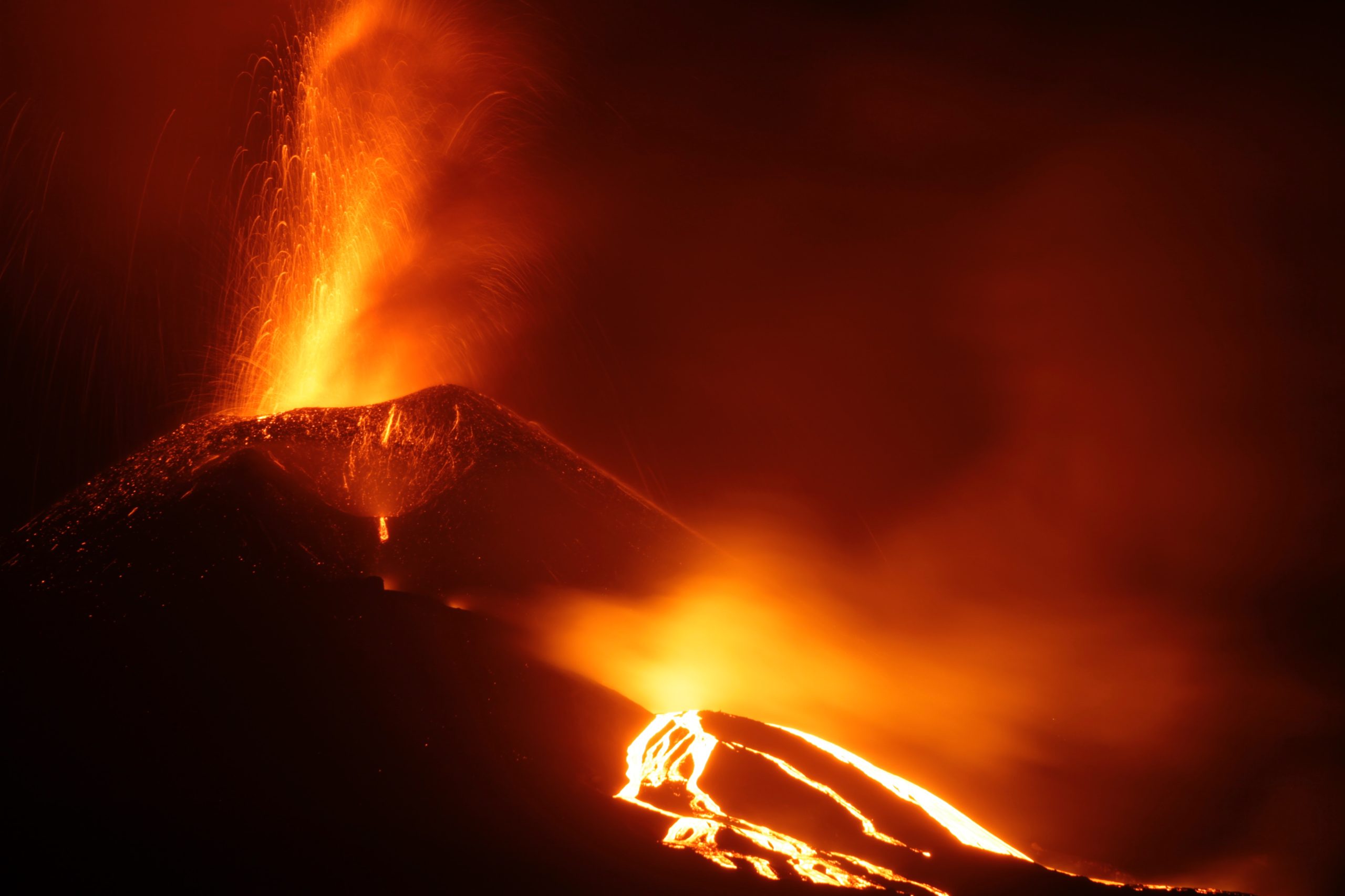 Lava on Volcano after Eruption