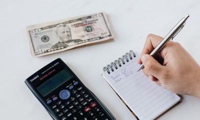 calculator, money, list
