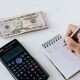 calculator, money, list