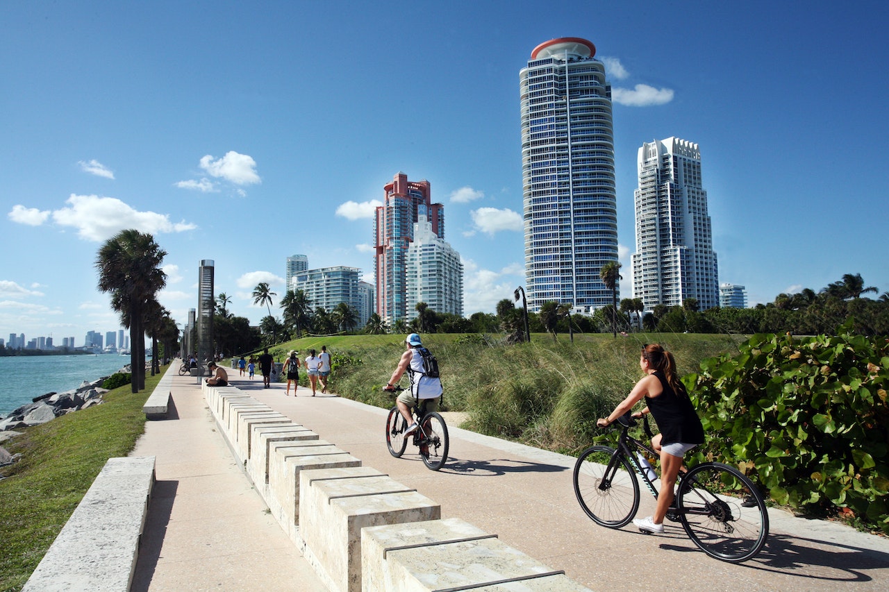 people biking on park