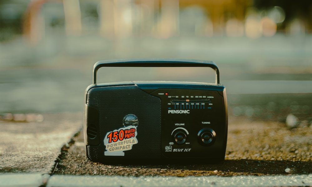 old radio on the floor