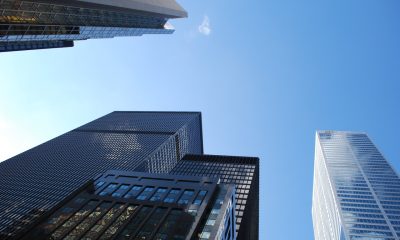 worm's eyeview of buildings